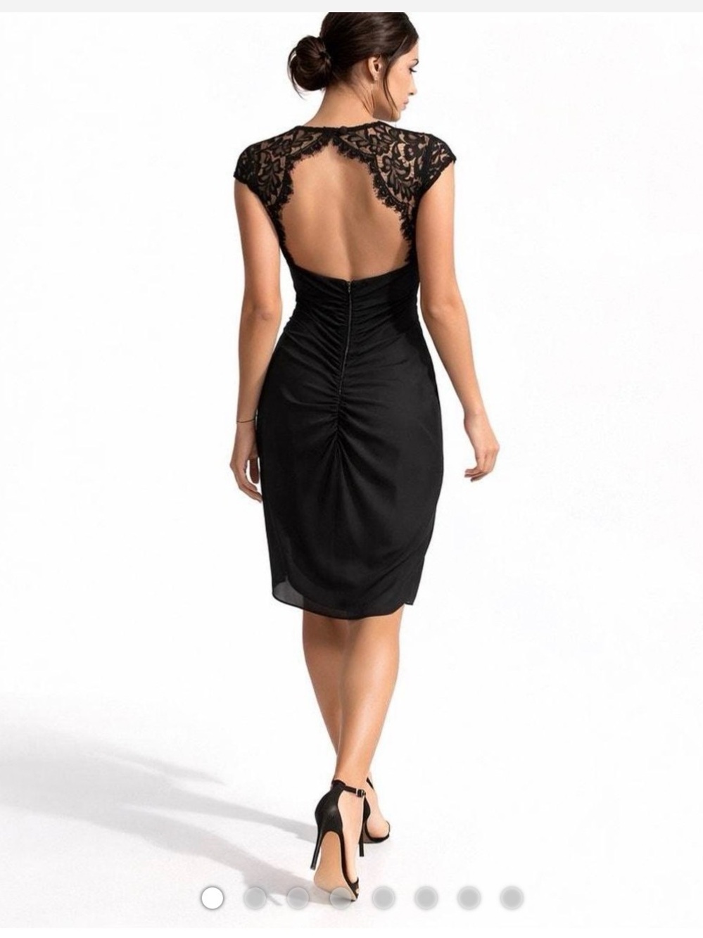 Xscape Black Lace Open-Back Sheath Dress